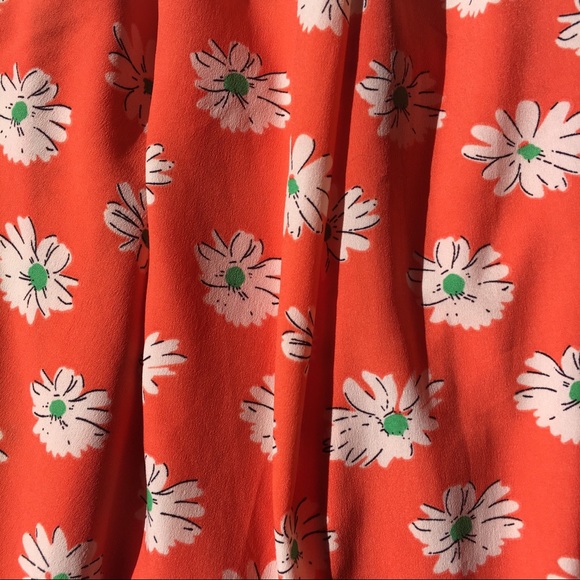 Orange Floral Circle Mini Skirt - Picture 2 of 5